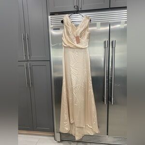 Gorgeous Champagne Formal Silk Dress